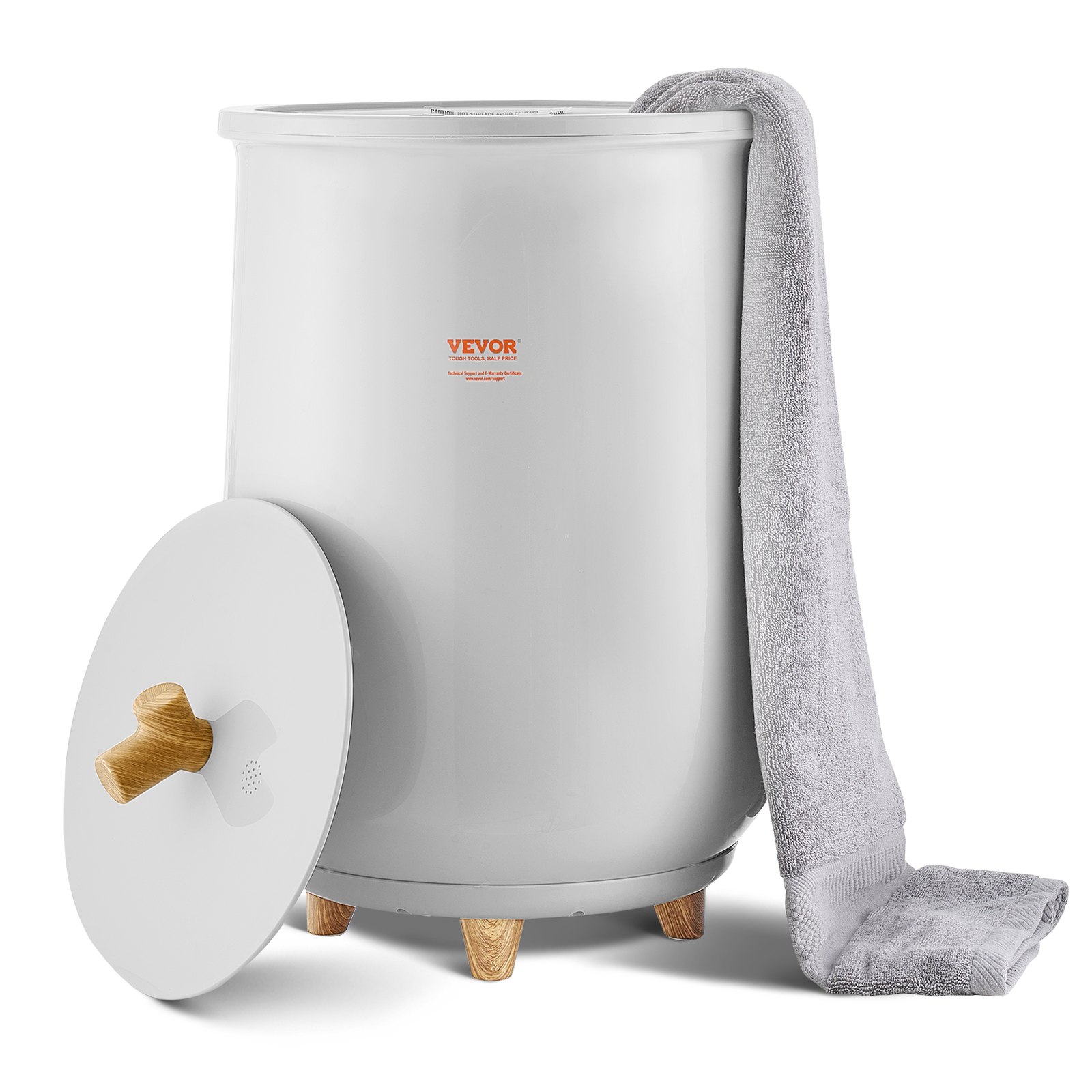 VEVOR Podgrzewacz ręczników 20 l z oświetleniem LED, automatycznym wyłącznikiem i kontrolą temperatury, podgrzewacz ręczników do spa, łazienki, pralni, szary, do podgrzewania ręczników