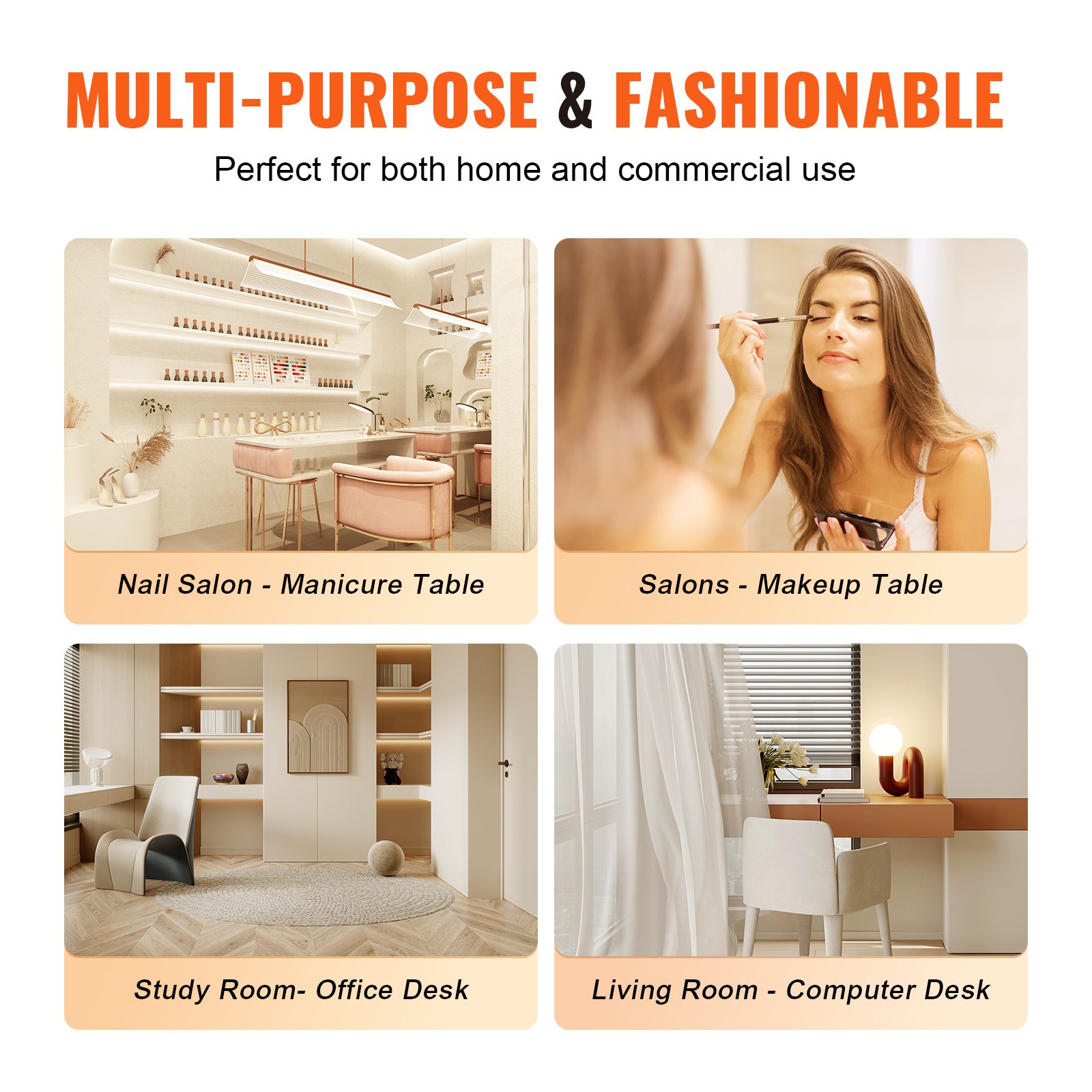 Stół do manicure VEVOR 1355 x 360 x 1080 mm, biurko do manicure, stanowisko do makijażu i manicure z szafkami do przechowywania, stół do manicure odporny na aceton, do stanowiska spa, podpórka pod nadgarstki, biały