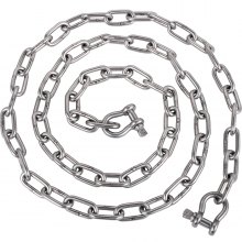 Łańcuch kotwiczny VEVOR 7,9 mm x 6 m Łańcuch kotwiczny do łodzi Szekla łańcuchowa ze stali nierdzewnej do łodzi