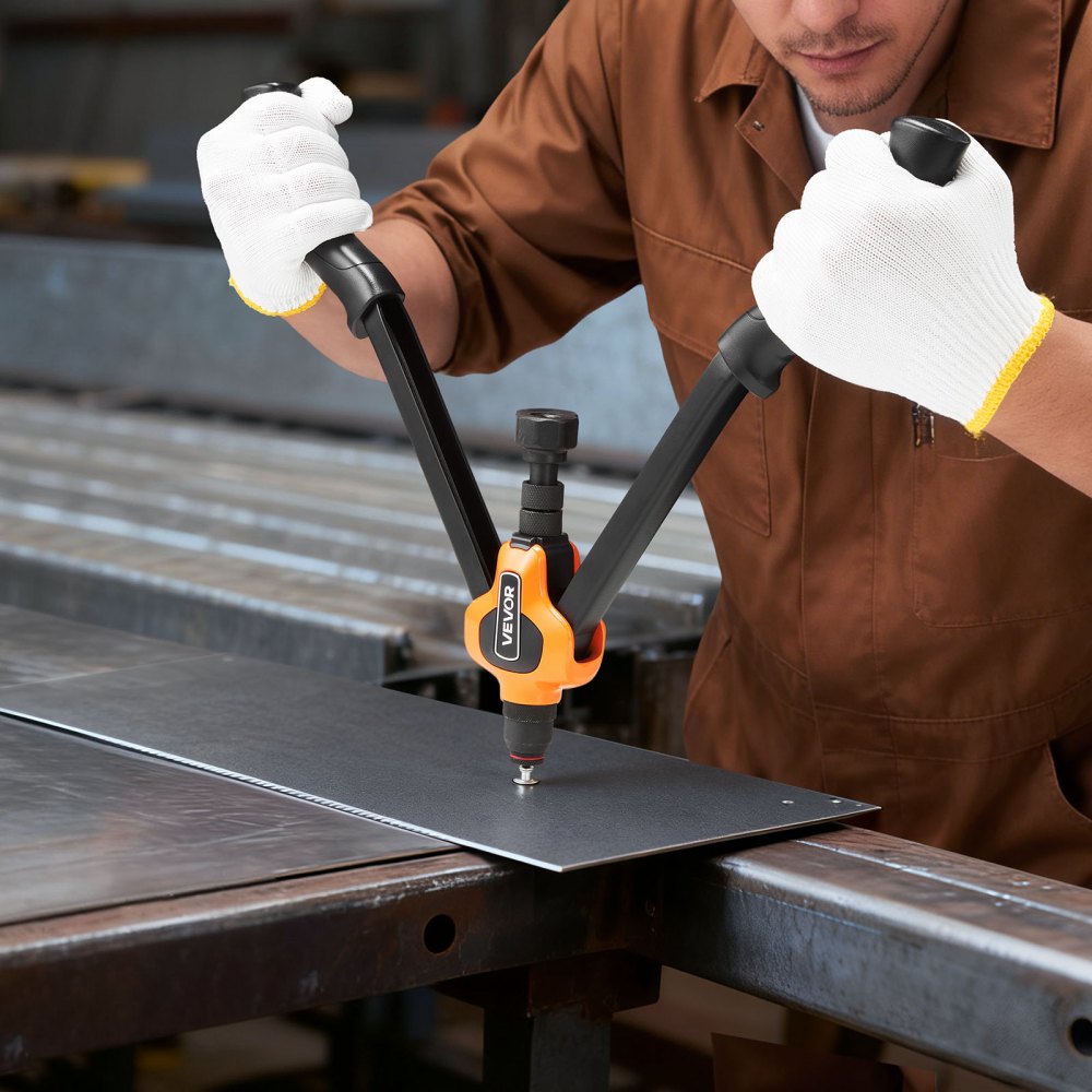 VEVOR Rivet Nut Tool Kit, 420 mm Rivnut Tool Kit, with 13 Mandrels and 130 Nuts, Metric and SAE Size M3, M4, M5, M6, M8, M10, M12, 1/2-13, 8-32, 10-24, 1/4-20, 5/16-18, 3/8-16 UNC, a Carrying Case