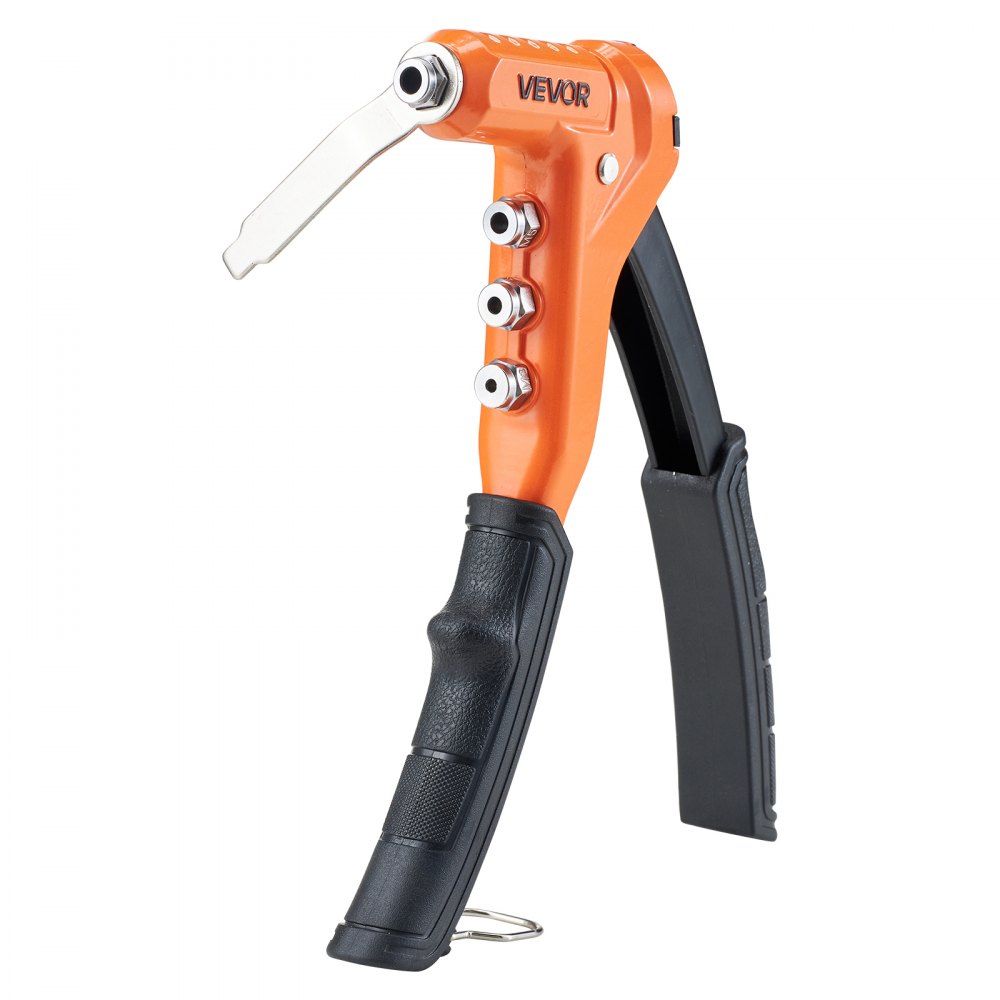 VEVOR Rivet Nut Tool Kit, 230 mm One-Handed Rivnut Tool Kit, with 8 Mandrels, a Step Drill Bit and 80 Nuts, Metric and SAE Size M3, M4, M5, M6, 6-32, 8-32, 10-24, 1/4-20 UNC, with a Carrying Case