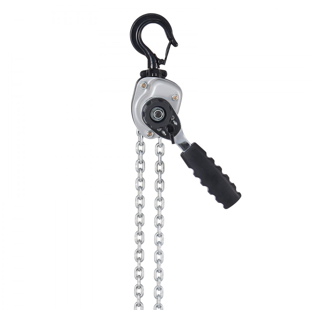 VEVOR Manual Lever Chain Hoist, 1/2T 500KG Capacity Heavy Duty Come Along, 1.5M Lift G80 Alloy Steel Chain With Dual Pawl Mechanical Brake, 360° Rotating Hooks, for Warehouse Construction Garage