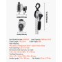 Wciągnik łańcuchowy VEVOR Mini, udźwig 1/2 t, ręczny, udźwig 1,5 m, łańcuch ze stali stopowej G80 z podwójnym mechanicznym hamulcem zapadkowym, wciągnik łańcuchowy z hakami obrotowymi 360°, do magazynów, budynków, garaży