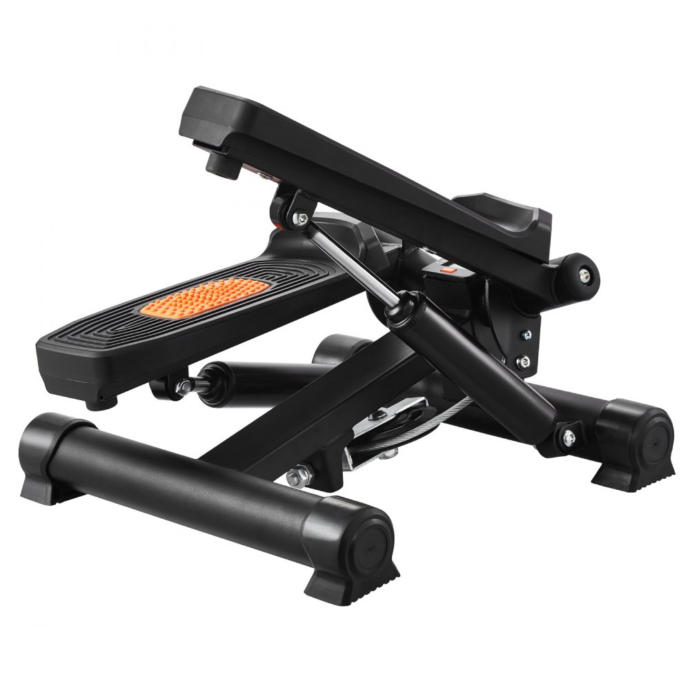 VEVOR Mini Stepper do ćwiczeń w domu, hydrauliczny stepper obrotowy z taśmami oporowymi, urządzenie do ćwiczeń cardio całego ciała, schodołaz z monitorem LCD, udźwig 150 kg