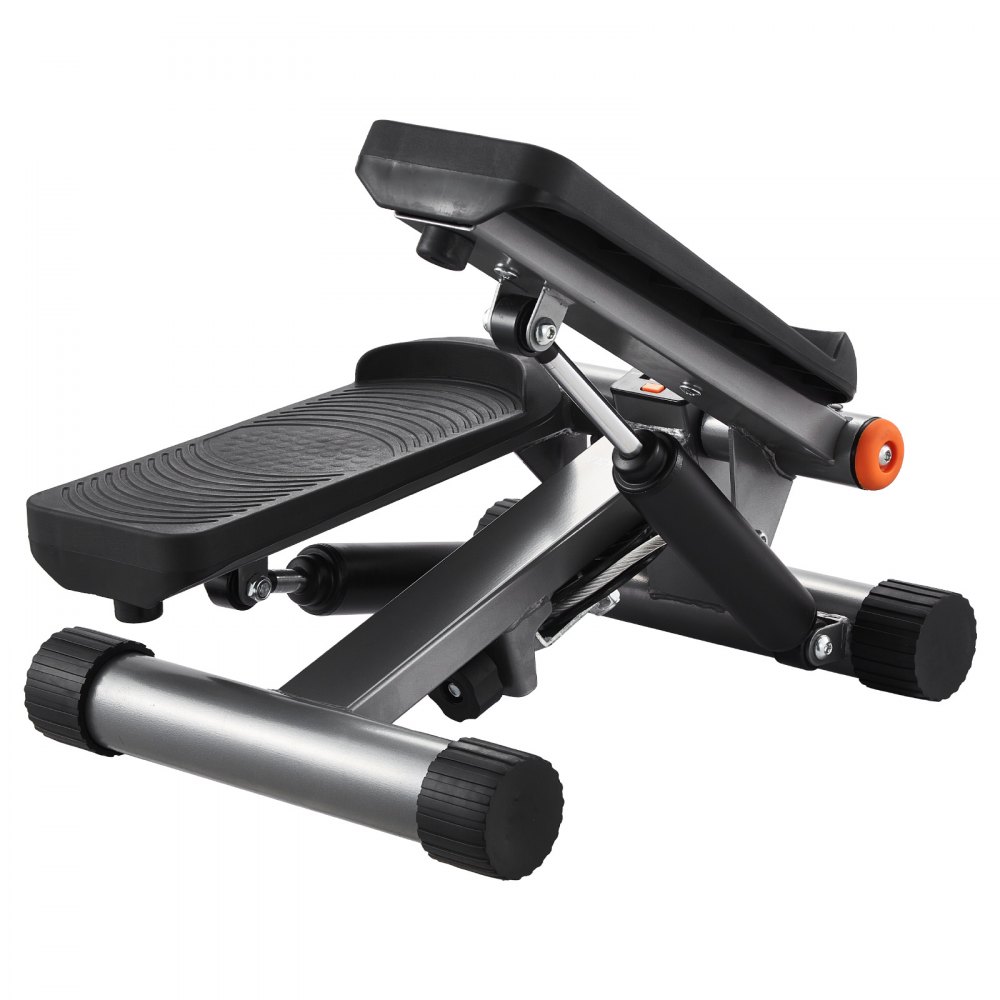 VEVOR Mini Stepper, hydrauliczny stepper fitness z taśmami oporowymi, urządzenie do treningu cardio całego ciała, schodołaz z monitorem LCD, udźwig 150 kg, zakres 170–325 mm