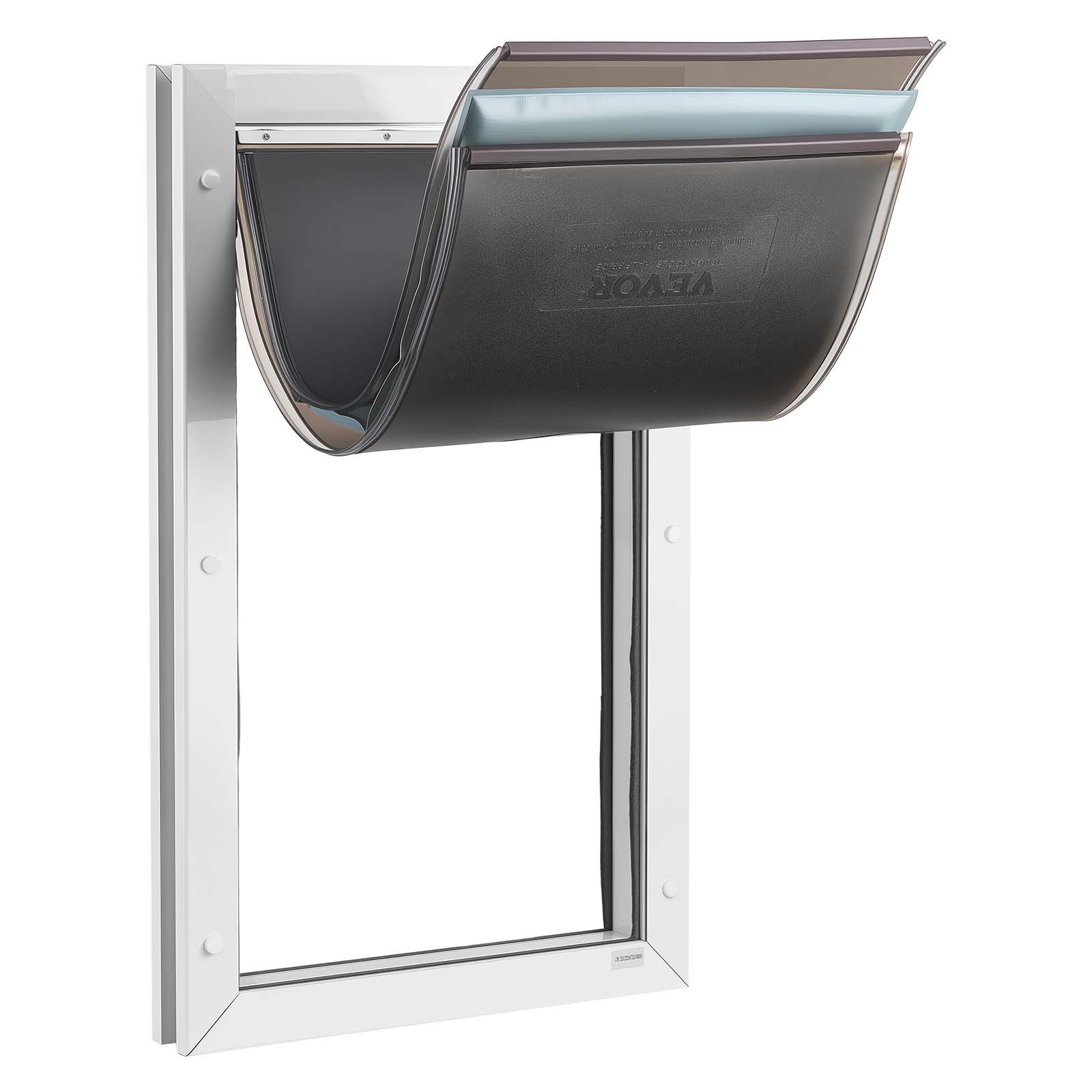 Drzwi dla psa VEVOR (XL) z 3 magnetycznymi klapkami i metalową ramą, odporne na warunki atmosferyczne, do drzwi wewnętrznych i zewnętrznych, drzwi dla kota, drzwi dla psa, drzwi dla zwierząt, białe, 34,61 x 60 cm (szerokość x wysokość) Drzwi dla zwierząt