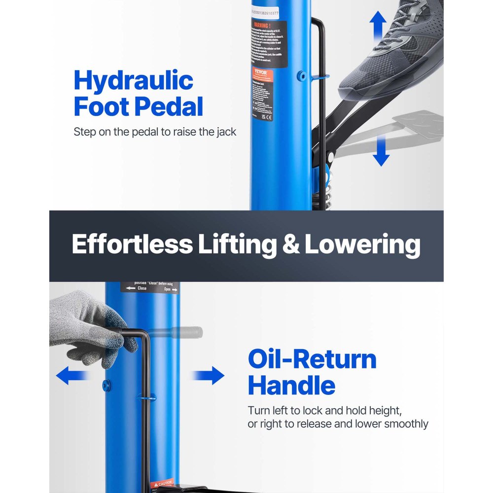 VEVOR Transmission Jack Engine Hoist 500 kg, Engine Block Transmission Jack 85-170cm Lifting Range, 2-Stage Lazy Hydraulic Car Jack Vehicle Jack Engine Block Engine Hoist Car Workshops Car Transmissions, Blue