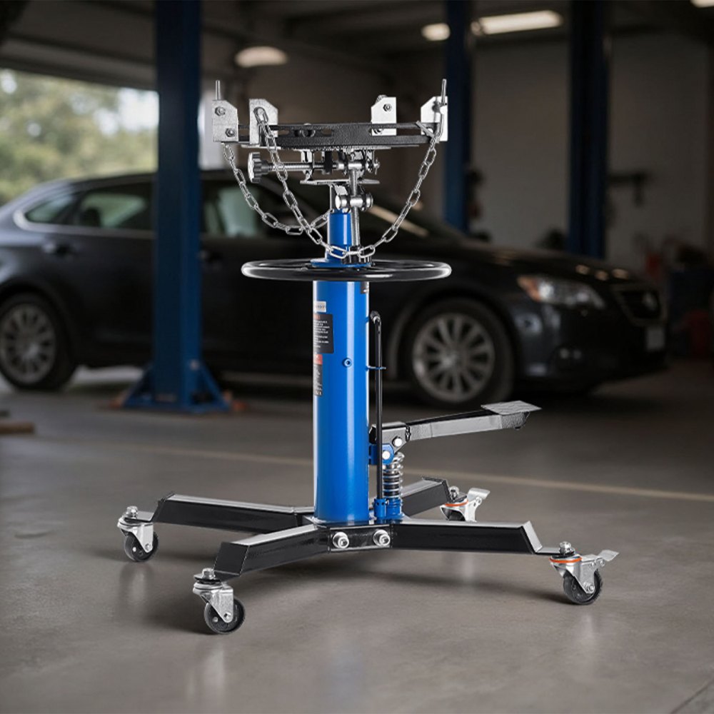 VEVOR Transmission Jack Engine Hoist 500 kg, Engine Block Transmission Jack 85-170cm Lifting Range, 2-Stage Lazy Hydraulic Car Jack Vehicle Jack Engine Block Engine Hoist Car Workshops Car Transmissions, Blue