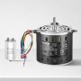 VEVOR 1/3 HP blower motor, 220 V, 1.95 A, 1250 rpm, 3 speeds (750/950/1250 rpm), 10 mm shaft diameter, 20 mm shaft length, red. CCW from shaft end, incl. CBB60 15 μF / 450 V capacitor