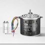 VEVOR 1/5 HP blower motor, 220 V, 1.45 Amps, 3-speed (700/900/1100 rpm), 10 mm shaft diameter, 20 mm shaft length, red. CCW from shaft end, incl. CBB60 8 μF / 450 V capacitor