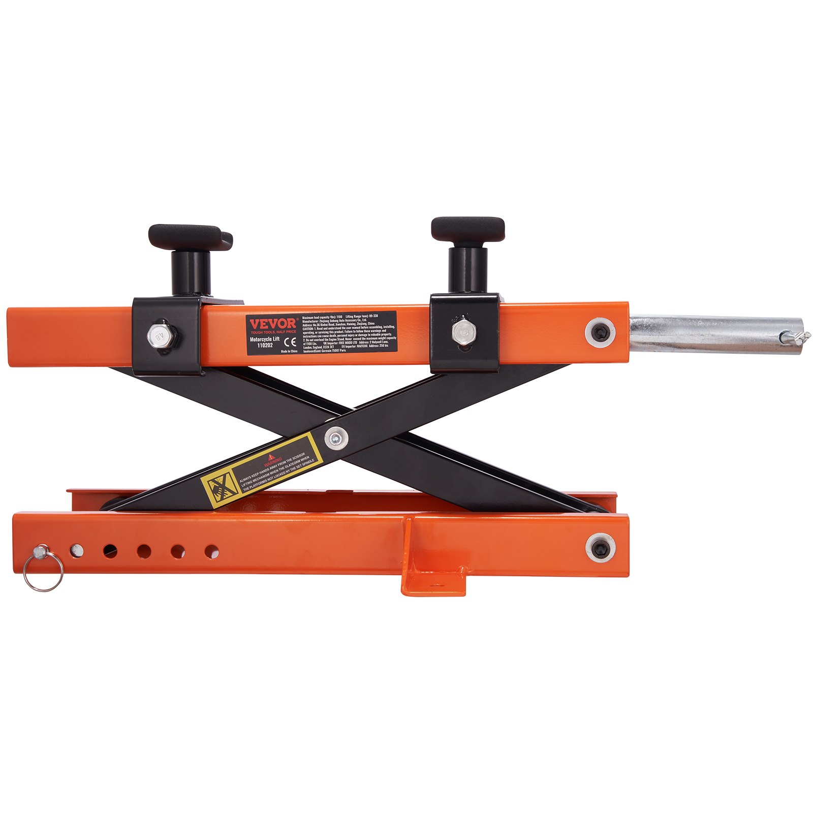 VEVOR Motorcycle Lift, 500 kg Load Capacity, Motorcycle Lift, Motorcycle Platform, Motorcycle Stand, Adjustable Motorcycle Lift, Motorcycle Stand for Garage & Outdoor Use