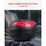 VEVOR Kufer motocyklowy 24L z tyłu wykonany z materiału PP z panelem odblaskowym, wodoodporny i wyjmowany kufer motocyklowy z podstawą z wieloma otworami na kask (408 x 390 x 285 mm)