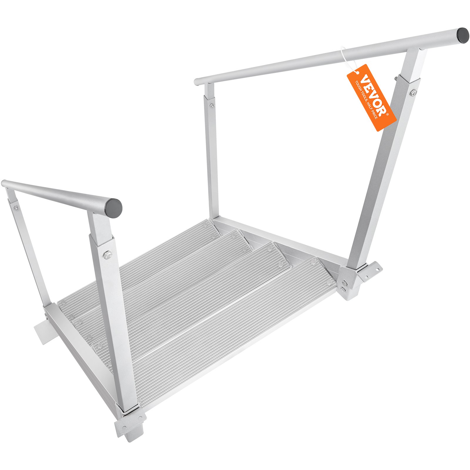 Drabinka kąpielowa VEVOR 4-stopniowa z dwiema poręczami, drabinka do łodzi 800x1850x1750 mm, drabinka basenowa ze stopu aluminium, drabinka schodkowa, udźwig 250 kg, pedały 55x10 cm, idealna do portów, łodzi, basenów