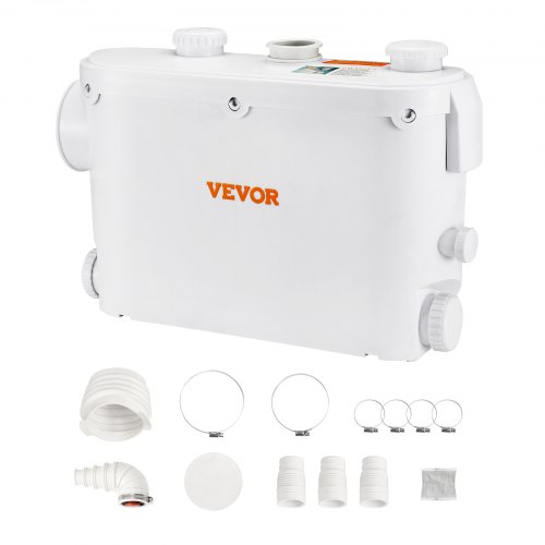 przepompownia ścieków VEVOR przepompownia ścieków 500W wysokość tłoczenia 8m pompa do ścieków 6600L/h pompa gospodarcza 2900obr/min pompa brudnej wody wbudowany zawór zwrotny bezobsługowy toaleta prysznic umywalka