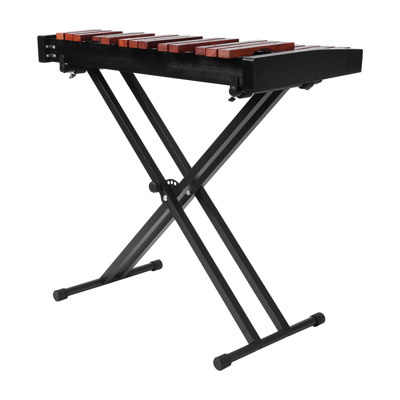 VEVOR Glockenspiel, 32 nuty, profesjonalny drewniany instrument perkusyjny z ksylofonem, ze stojakiem ze stali węglowej o regulowanej wysokości, 4 pałeczki, torba transportowa, zestaw instrumentów muzycznych dla początkujących