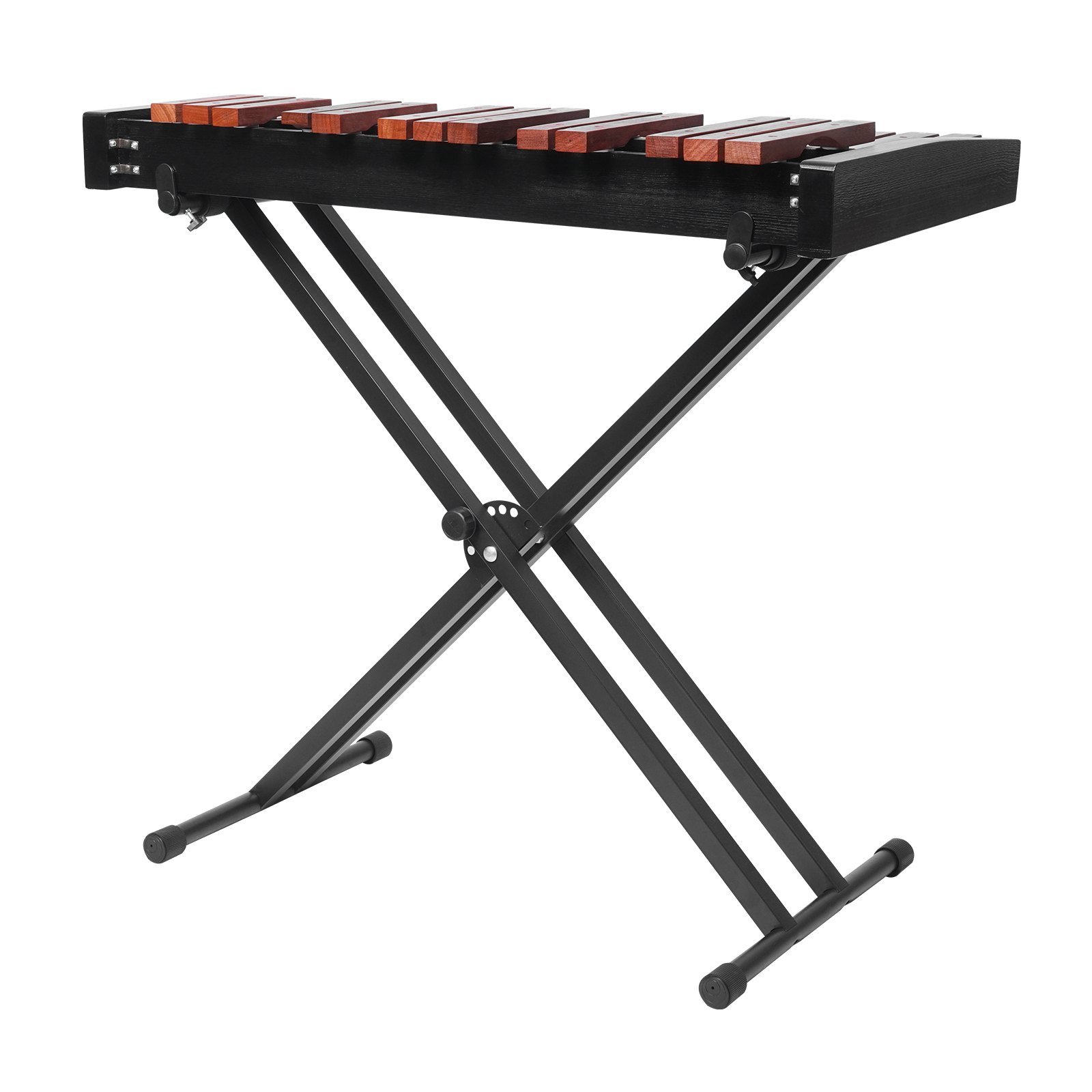 VEVOR Glockenspiel, 32 nuty, profesjonalny drewniany instrument perkusyjny z ksylofonem, ze stojakiem ze stali węglowej o regulowanej wysokości, 4 pałeczki, torba transportowa, zestaw instrumentów muzycznych dla początkujących