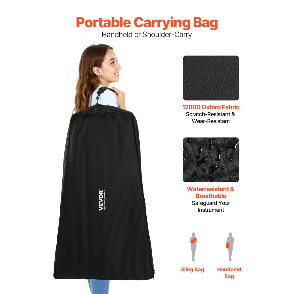 VEVOR Glockenspiel, 37 nut, profesjonalny drewniany instrument perkusyjny z ksylofonem, ze stojakiem ze stali węglowej o regulowanej wysokości, 4 pałeczki, torba transportowa, zestaw instrumentów muzycznych dla początkujących