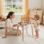 VEVOR Drewniany stół do zabawy, zabawka Montessori, stół do nauki 8 w 1, stół do zabawy dla dzieci od 6 miesięcy, idealny prezent na urodziny, Boże Narodzenie lub Dzień Dziecka, 6-36 miesięcy
