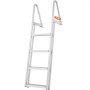 VEVOR Dock Ladder, 4 Removable Steps, 159 kg Load Capacity, Aluminum Alloy Boat Ladder with 10 cm Wide Steps and Non-Slip Surface, for Boarding Ships/Lakes/Swimming Pools/Seas