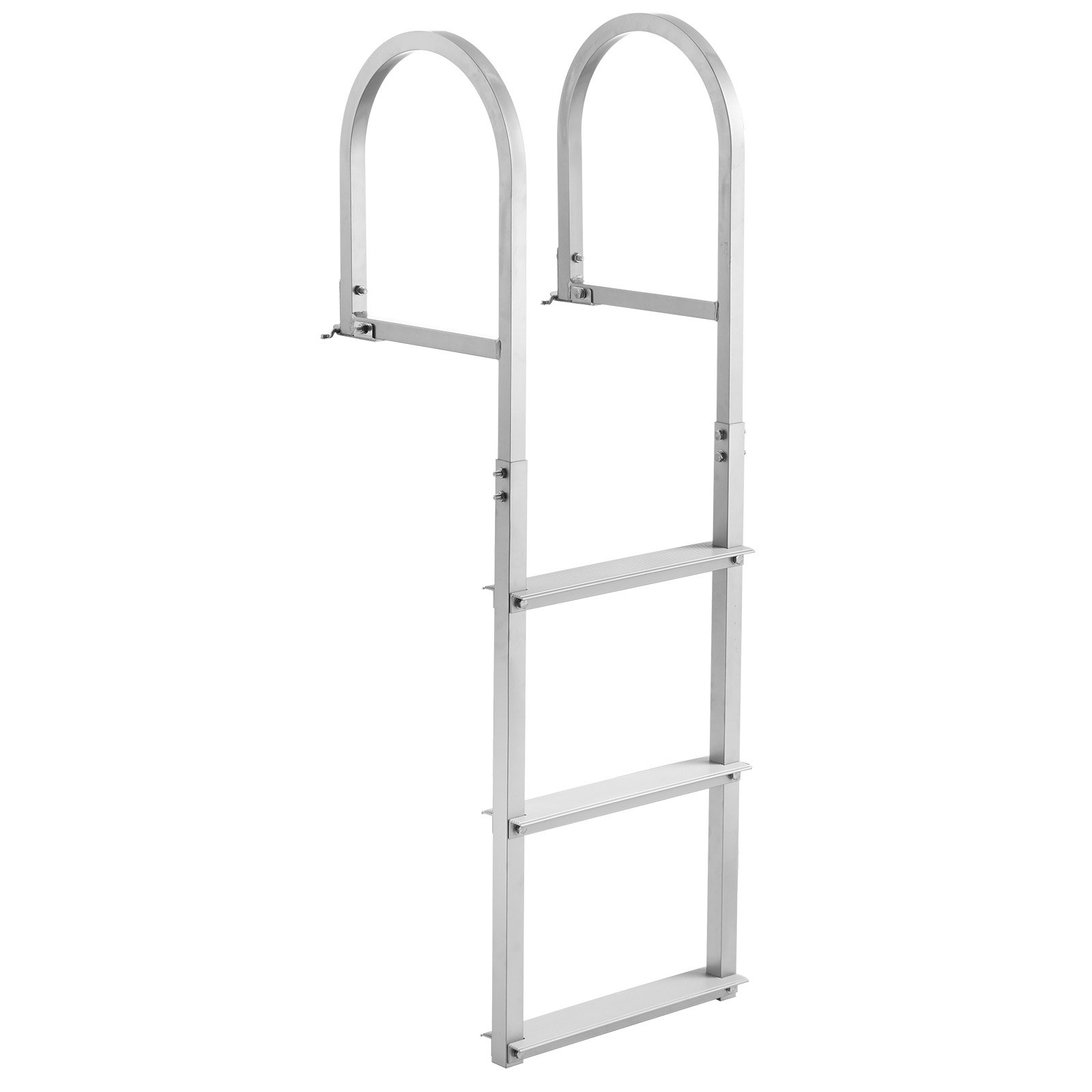 Drabinka dokująca VEVOR, 3 wyjmowane stopnie, udźwig 227 kg, aluminiowa drabinka do łodzi pontonowej ze stopniem o szerokości 8 cm i antypoślizgową matą gumową, do wchodzenia na pokład statków/jezior/basenów