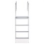 VEVOR Retractable Dock Ladder, 4 Steps, Aluminum Alloy Pontoon Boat Swim Ladder with Auto-Lift Float, Non-Slip Wide Steps, 227 kg Weight Capacity, Adjustable Height, for Lake Pool Marine Boarding