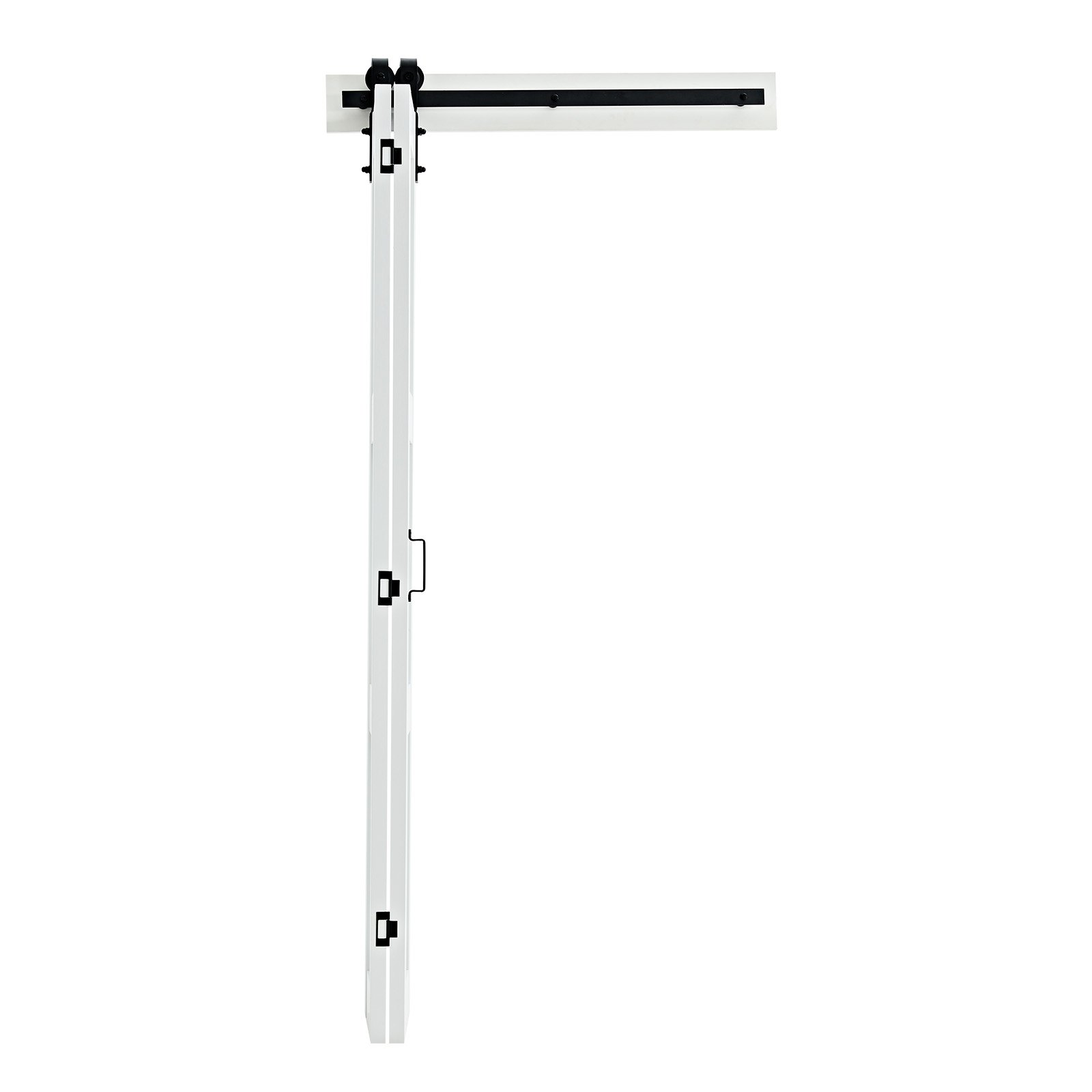 Drzwi przesuwne VEVOR w stylu stodoły, składane, 914 x 2134 mm, wykonane z płyty MDF i szkła hartowanego, z zestawem montażowym, oszczędzające miejsce, wstępnie zmontowane panele do sypialni i salonu, białe