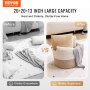 Kosz bawełniany VEVOR 508 x 508 x 330 mm, kosz na koce, 67 l, kosz z bawełnianej liny, pleciony kosz z uchwytami, kosz na pranie, składany, do przechowywania ubrań, zabawek dla dzieci, poduszek