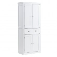 VEVOR 72-calowa szafka kuchenna, szafki użytkowe z drzwiami, szufladą i 3 regulowanymi półkami, spiżarnia bufetowa do kuchni, salonu, jadalni, pralni, biała