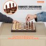 VEVOR Drewniany zestaw szachowy magnetyczny, zestaw szachowy 29 x 29 cm, składane gry szachowe z figurami szachowymi, składane szachy, zestaw na imprezę, zajęcia rodzinne, szachy podróżne, dzieci