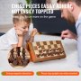 Magnetyczne drewniane szachy VEVOR, zestaw do gry w warcaby szachowe 2 w 1, składane szachy planszowe dla dorosłych i dzieci, przenośny prezent podróżny szachy na turnieje, początkujący profesjonaliści