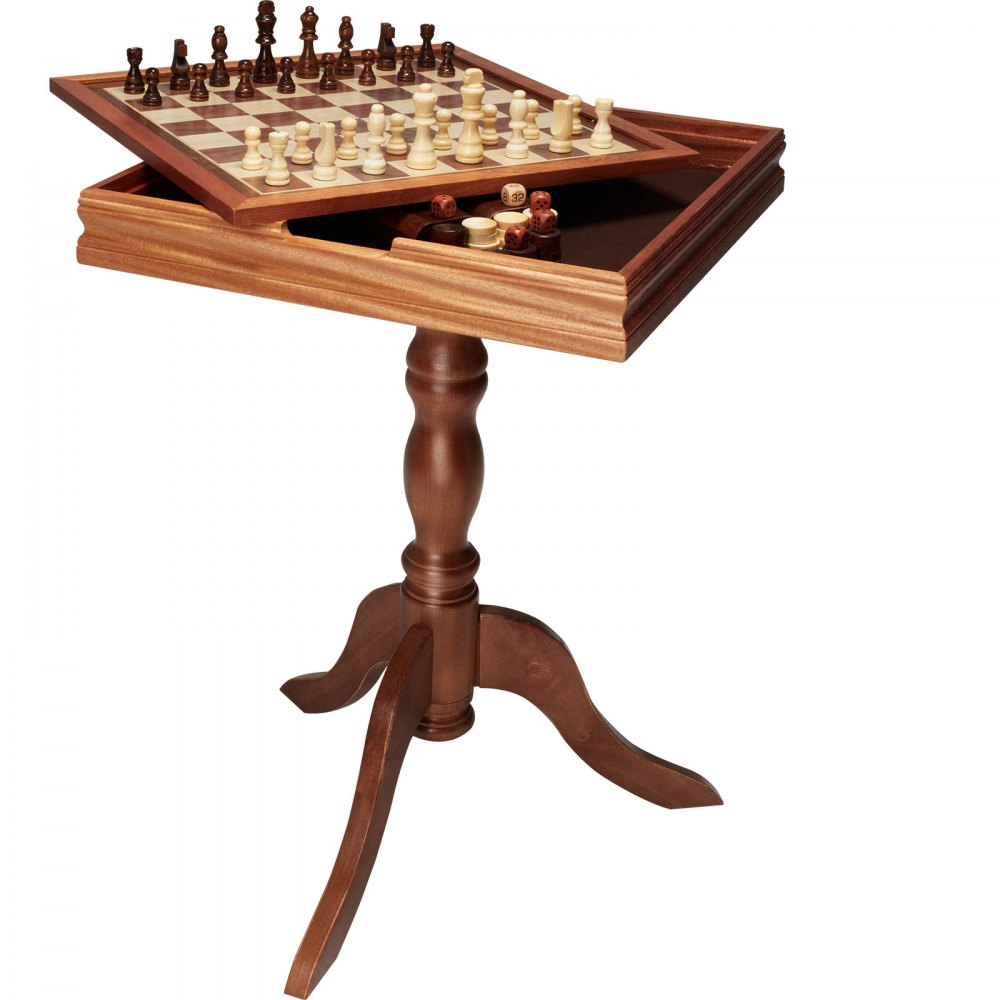 Drewniany zestaw szachowy VEVOR, 650 x 650 x 675 mm, szachy stołowe z figurami szachowymi, szachy na imprezy rodzinne, szachy podróżne, dla dzieci, szachownica