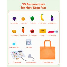 VEVOR Zestaw do zabawy 2 w 1 Drewniany sklep z kukiełkami, dwustronny