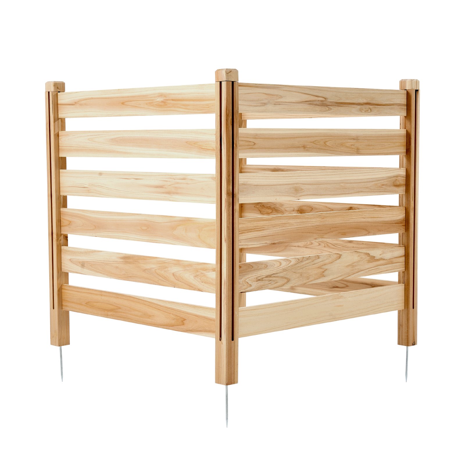 Drewniana osłona prywatności VEVOR, 914 x 914 mm, 3-panelowa, listwowa osłona klimatyzatora, obudowa sprzętu basenowego z metalowymi palikami, zewnętrzna kryjówka na śmieci jako dekoracja ogrodu