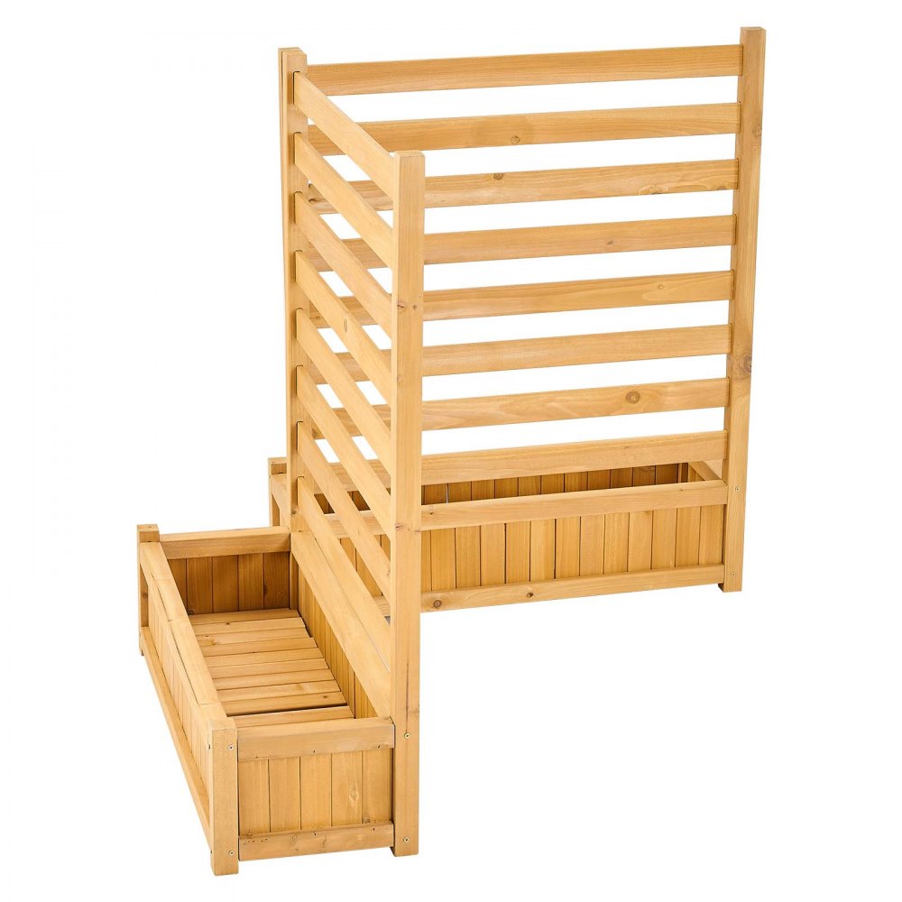 VEVOR 2-częściowa osłona klimatyzatora zapewniająca prywatność, 914 x 1143 mm, drewniana osłona z doniczkami do stosowania na zewnątrz, regulowany kąt, do urządzeń zewnętrznych, takich jak klimatyzatory, pompy ciepła i kosze na śmieci, jako dekoracja