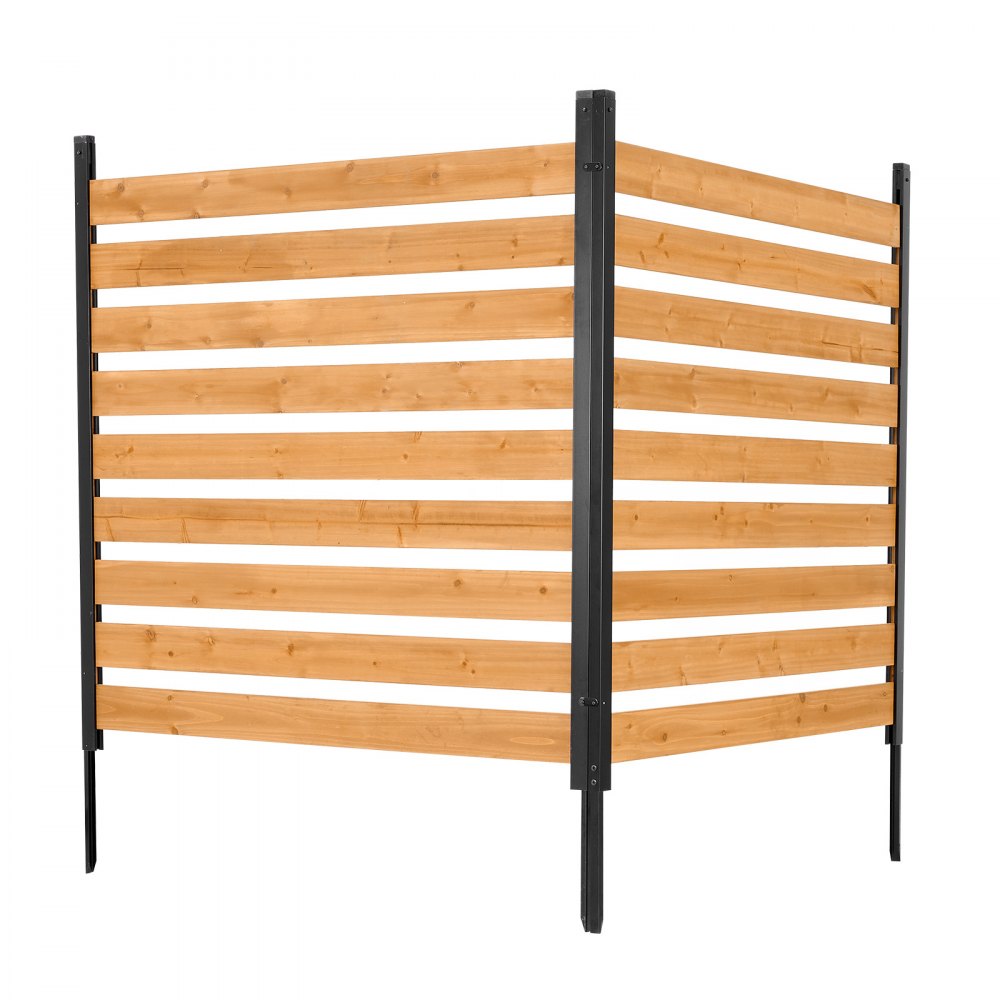 VEVOR 2-częściowa osłona zapewniająca prywatność dla klimatyzatorów, 1219 x 1244 x 1219 mm, drewniana osłona z metalowymi kolcami do wbijania w ziemię do stosowania na zewnątrz, regulowany kąt, do urządzeń zewnętrznych, takich jak klimatyzatory, pompy ciepła i kosze na śmieci
