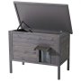 VEVOR Heated Cat House, Insulated Wooden Cat House for Outdoor Cats, Waterproof Feral Kitty Shelter with Heating Pad, PVC Flap Door & Openable Asphalt Roof for 1-3 Cats in Winter, 87 x 53.5 x 69 cm