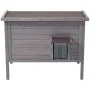 VEVOR Heated Cat House, Insulated Wooden Cat House for Outdoor Cats, Waterproof Feral Kitty Shelter with Heating Pad, PVC Flap Door & Openable Asphalt Roof for 1-3 Cats in Winter, 87 x 53.5 x 69 cm