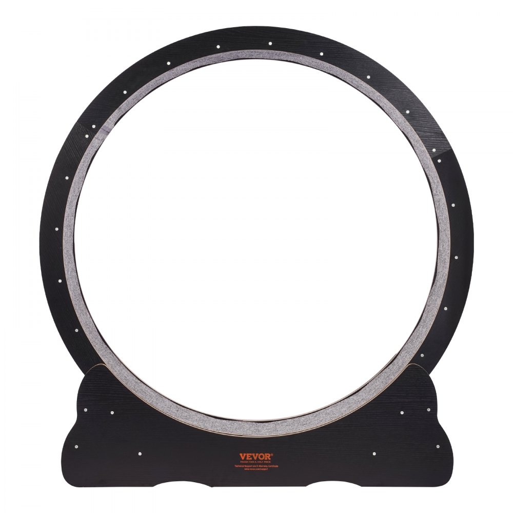 VEVOR Wooden Cat Running Wheel, 110cm Cat Treadmill for House Cats, Cat Running Wheel with Removable Carpet & Cat Toy for Running/Walking/Training, Suitable for Most Cats, Black