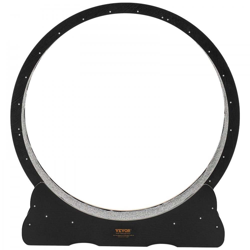 Koło do ćwiczeń dla kotów VEVOR, średnica wewnętrzna 1080 mm, drewniane koło do ćwiczeń dla kotów o wadze 8,6–12,7 kg, bieżnia dla kotów z wykładziną dywanową i mechanizmem blokującym, cicha zabawka dla kotów domowych, czarna