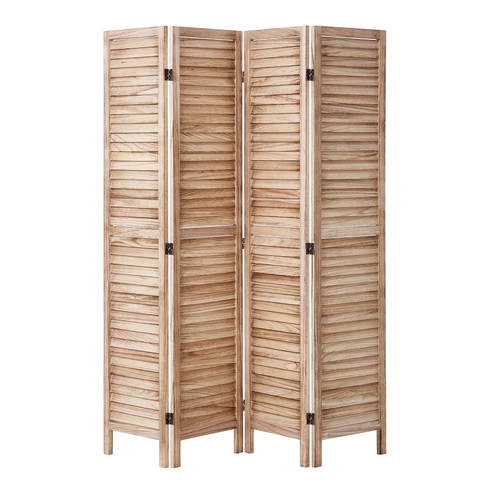 VEVOR Wooden Room Divider Screen, 4-Panel Foldable Privacy Screen, 170 cm High, Portable Decorative Screen for Room Partitioning with European Style for Home, Restaurant, Bedroom