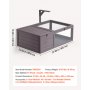 VEVOR Tortoise House, wybieg dla żółwi, klatka dla gadów 965x600x330 mm, dla żółwi, wykonana z drewna jodłowego, z 2 przegrodami, wysuwaną półką, stojakiem na lampę, uchylną pokrywą i akrylowym okienkiem