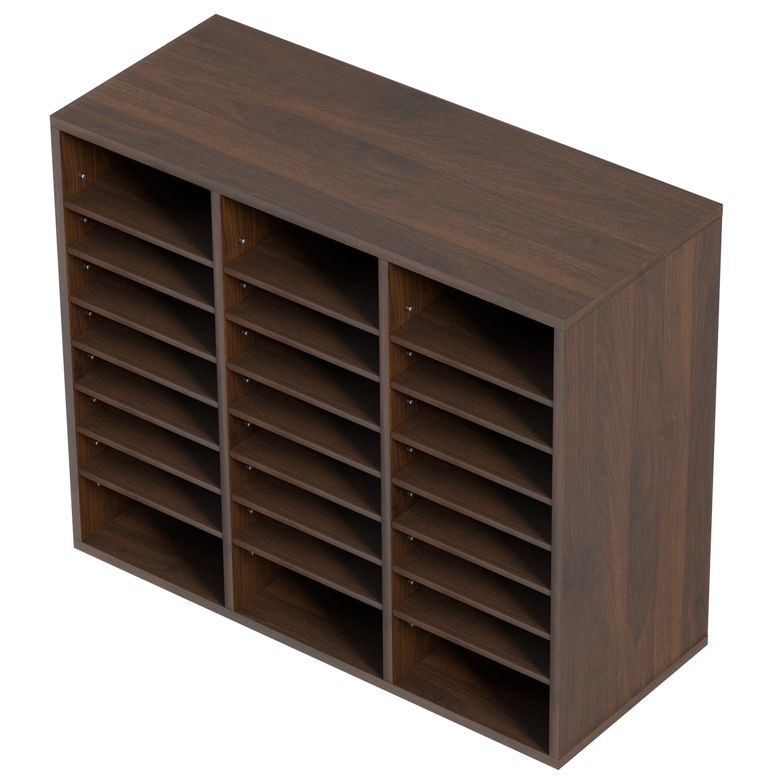 VEVOR Tacka na dokumenty z 24 przegródkami, wykonana z płyty MDF, Tacka na dokumenty w kolorze brązu vintage 737 x 305 x 620 mm, Przegródki do przechowywania, Stojak na dokumenty na biurko, Przechowywanie dokumentów, Uchwyt na dokumenty w domu, w biurze, w klasie itp.