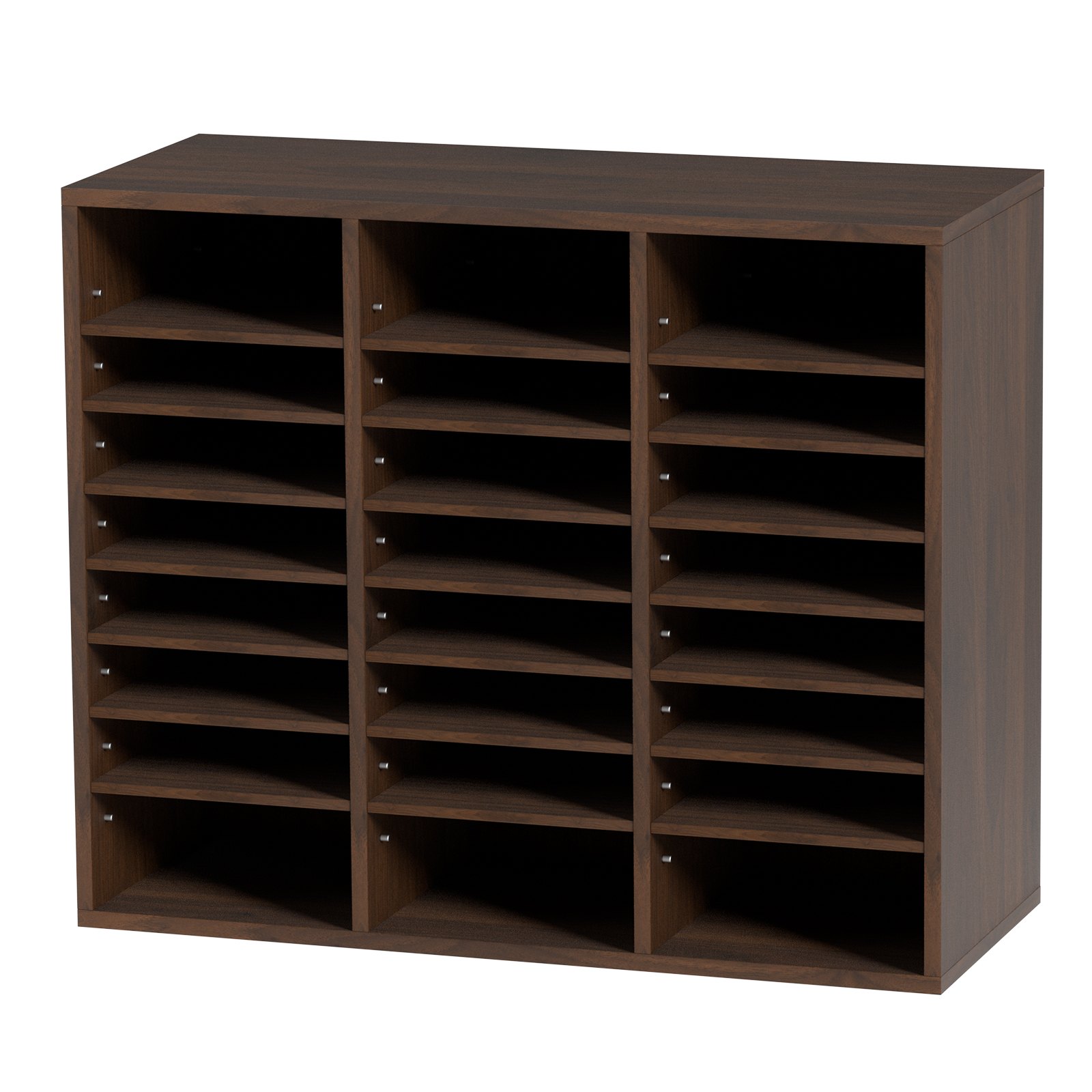 VEVOR Tacka na dokumenty z 24 przegródkami, wykonana z płyty MDF, Tacka na dokumenty w kolorze brązu vintage 737 x 305 x 620 mm, Przegródki do przechowywania, Stojak na dokumenty na biurko, Przechowywanie dokumentów, Uchwyt na dokumenty w domu, w biurze, w klasie itp.