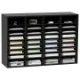 VEVOR 997 x 305 x 680 mm Tacka na dokumenty, organizer na biurko, 2,3-5,6 cm, regulowana, A4, układana poziomo, tacka na papier, organizer do systemu przechowywania dokumentów biurkowych, archiwizacja (czarna, 36 przegródek)