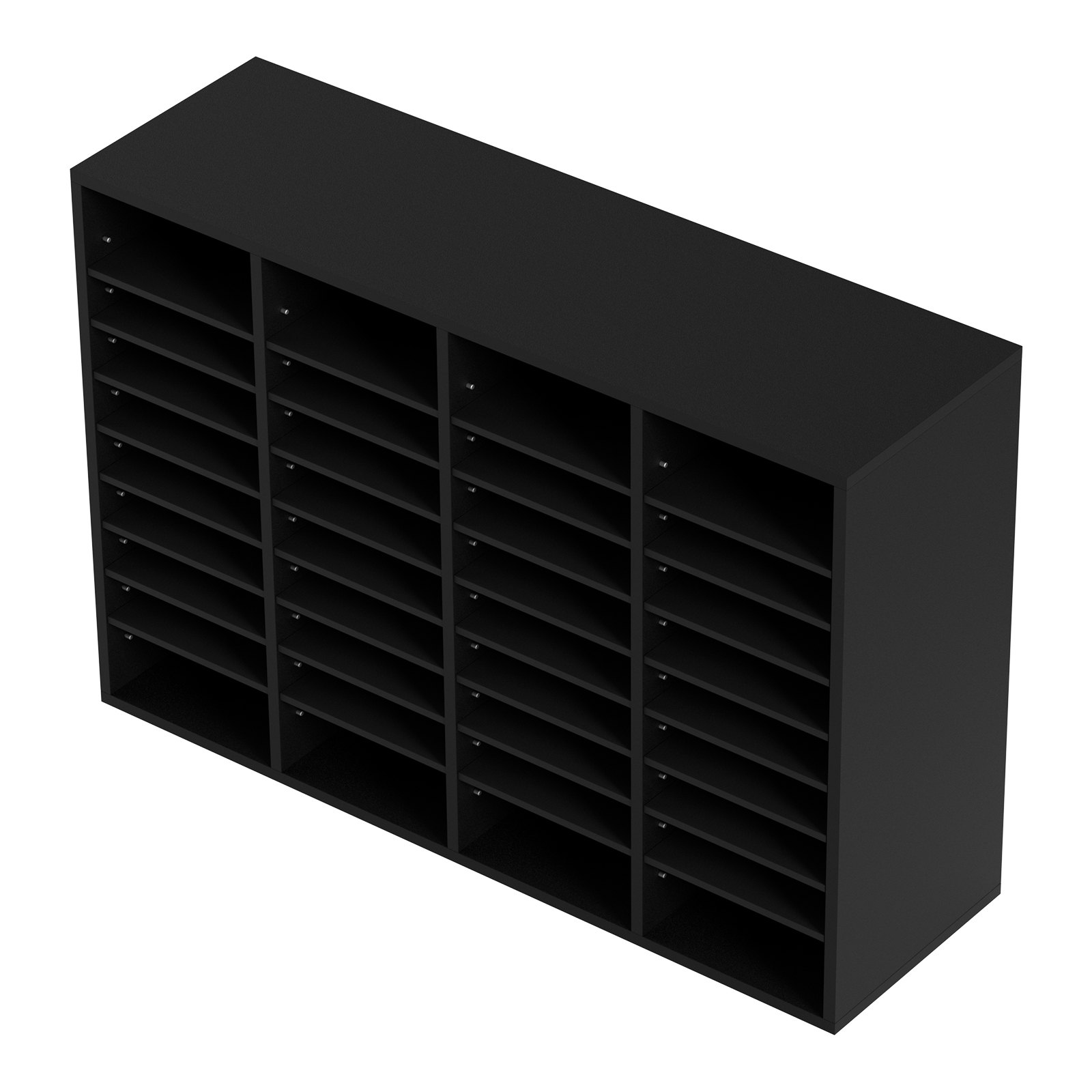 VEVOR 997 x 305 x 680 mm Tacka na dokumenty, organizer na biurko, 2,3-5,6 cm, regulowana, A4, układana poziomo, tacka na papier, organizer do systemu przechowywania dokumentów biurkowych, archiwizacja (czarna, 36 przegródek)