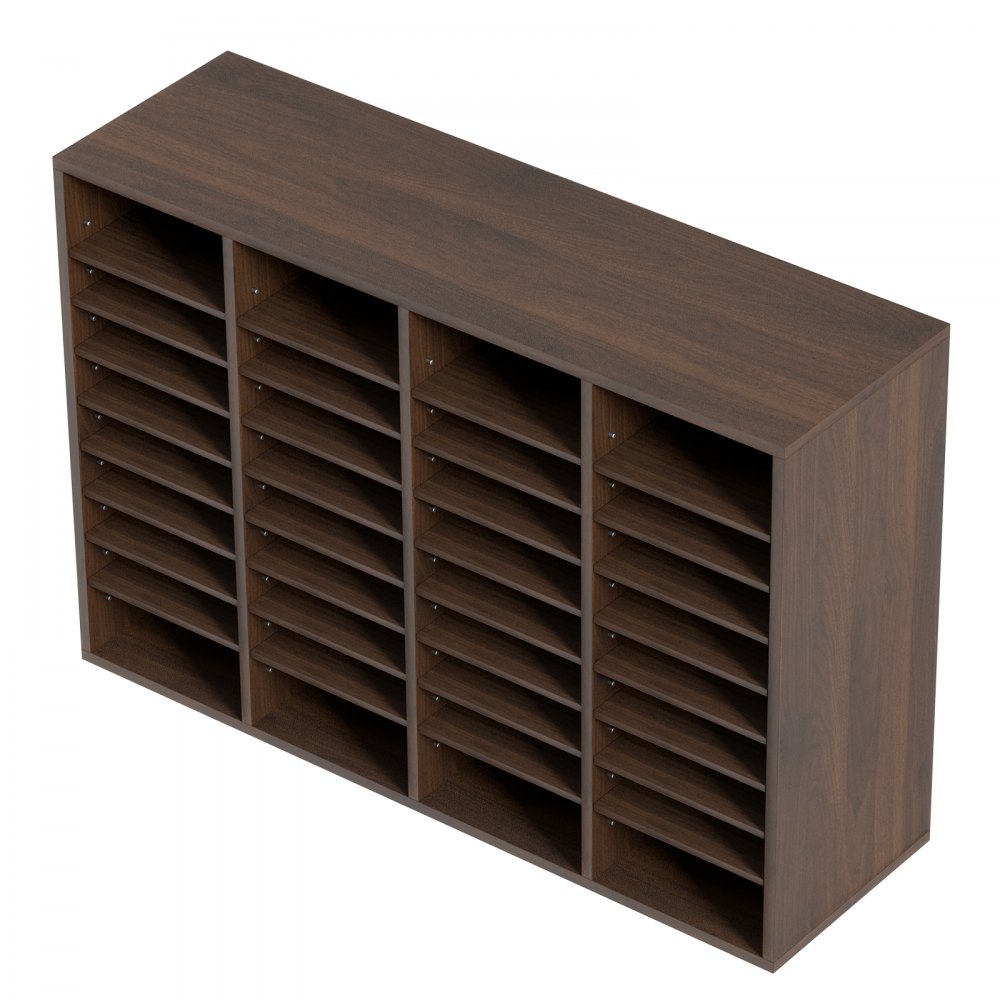 VEVOR Tacka na dokumenty z 36 przegródkami, wykonana z płyty MDF, Tacka na dokumenty w kolorze brązu vintage 997 x 305 x 680 mm, Przegródki do przechowywania, Stojak na dokumenty na biurko, Przechowywanie dokumentów, Uchwyt na dokumenty w domu, w biurze, w klasie itp.