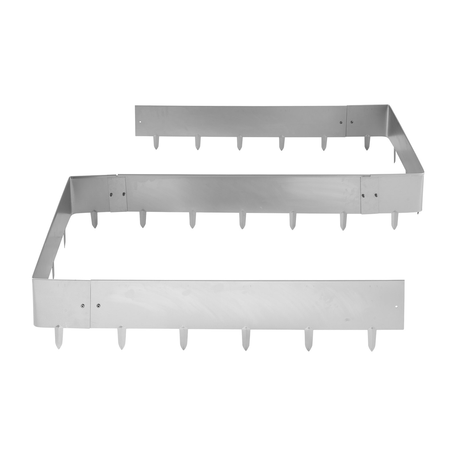 Obrzeże trawnikowe VEVOR, 10 szt., 100 x 23 cm, obrzeże rabatowe ze stali corten z 11 płytkami łączącymi, obrzeże rabatowe, obrzeże trawnikowe, metalowa palisada ogrodowa do klombów i ścieżek ogrodowych