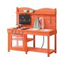 VEVOR Mud Kitchen 1050x400x965 mm, Drewniany zestaw kuchenny do zabawy, Kuchnia do zabawy na świeżym powietrzu dla maluchów, Kuchnia do zabawy z kuchenką, zlewem, kranem, tablicą, naczyniami kuchennymi, garnkami i akcesoriami
