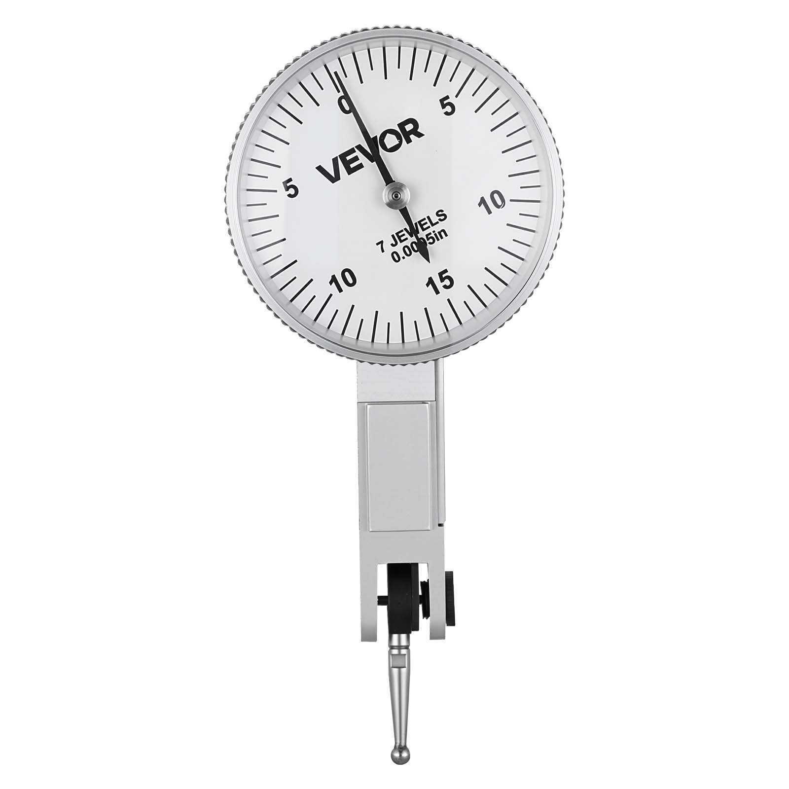 Czujnik zegarowy VEVOR ze stojakiem magnetycznym i etui, dokładność 0,01 mm, zakres 0–0,76 mm, uchwyt z mikrokulką do pomiarów w ciasnych przestrzeniach, w obróbce przemysłowej i kontroli