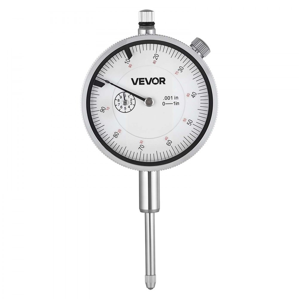Czujnik zegarowy VEVOR z podstawą magnetyczną, podstawa magnetyczna, dokładność 0,03 mm, zakres 0–25,4 mm, uchwyt czujnika zegarowego, profesjonalny do konfiguracji maszyn, pomiar w wąskich obszarach, łatwy do odczytu